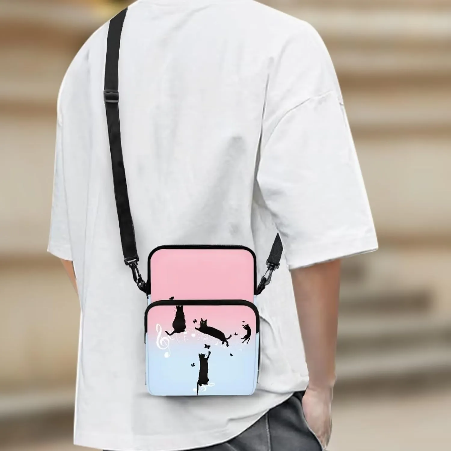 LedBack Cossbody Bag Messenger Bag Crossbody Bag Double Handbag Purse Shoulder Bag with Front Pocket for Women Men