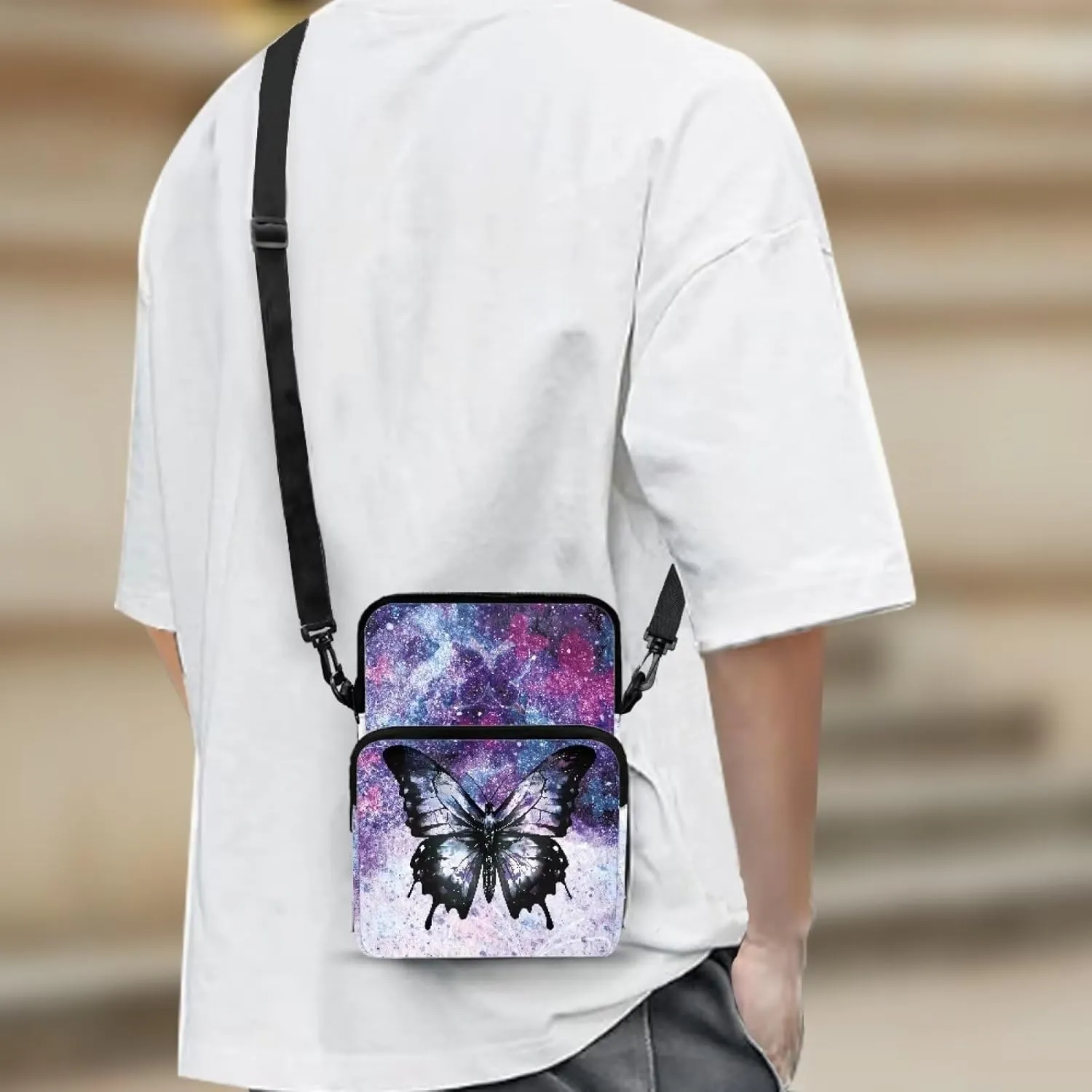 LedBack Fashion Cossbody Messenger Bag Double Clip Crossbody Bag Handbag Purse Shoulder Bag Pretty Gift