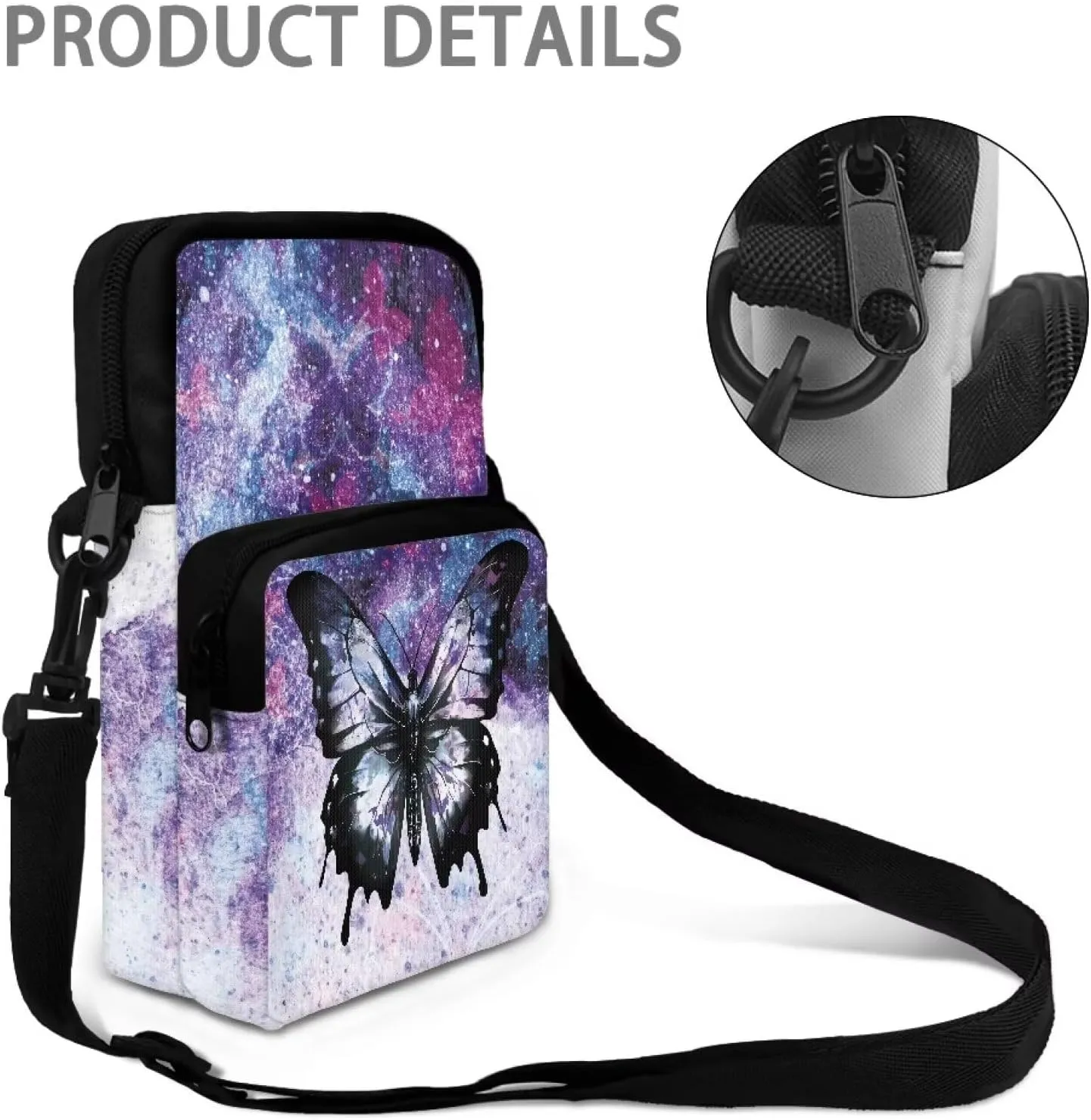 LedBack Fashion Cossbody Messenger Bag Double Clip Crossbody Bag Handbag Purse Shoulder Bag Pretty Gift