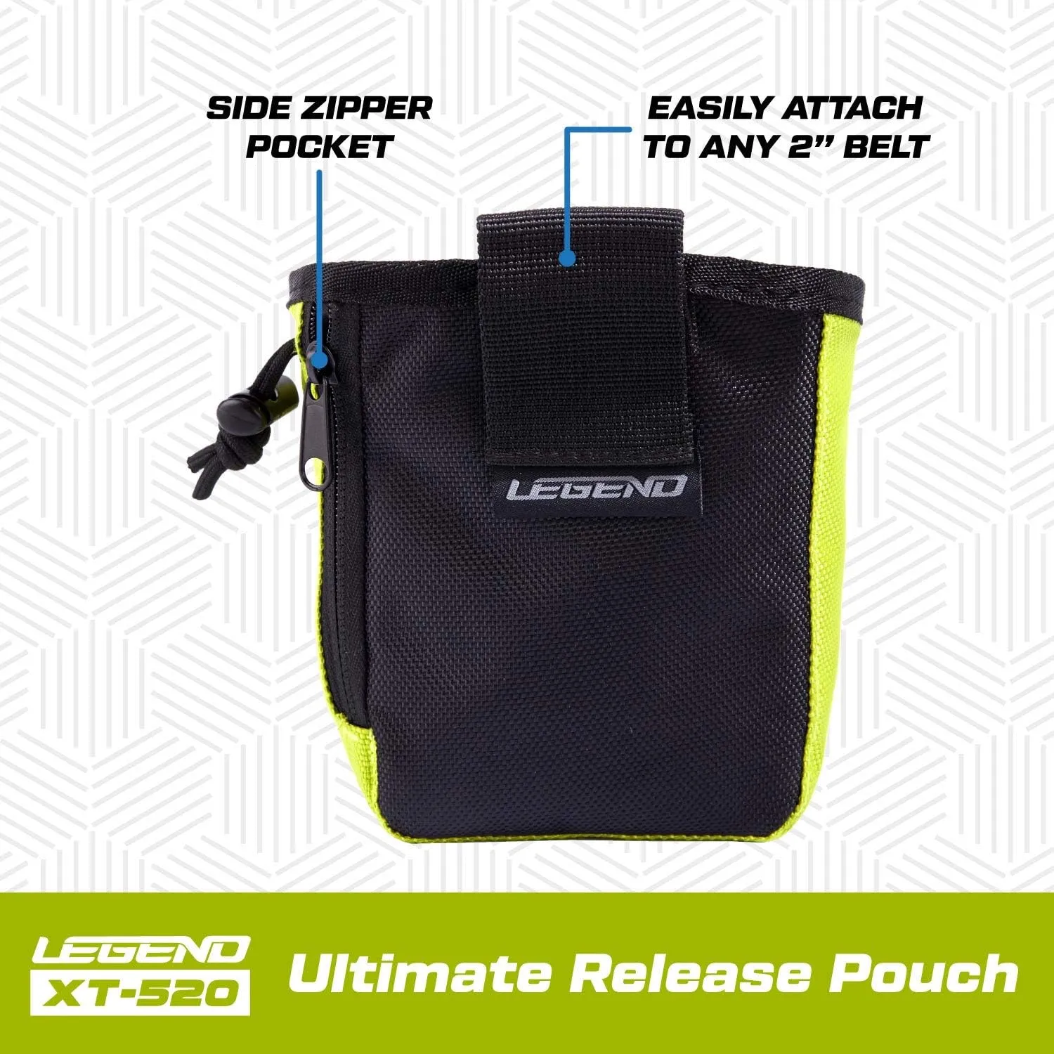 Legend XT520 Quick Release Pouch & Finger Tab Bag | Interior Divider for Better Organization & Storage of Release Aids | Attaches to Standard 2" Belt | Quick Drawstring Closure