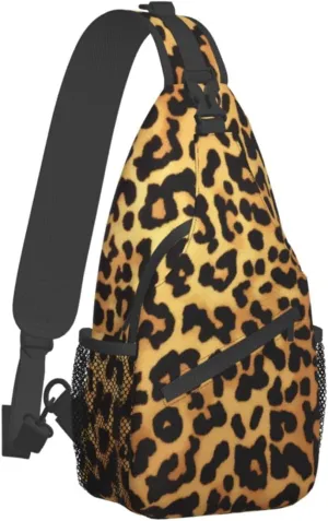 Leopard Print Print Men'S Casual Crossbody Chest Bag - A Versatile Accessory For Everyday Use And Short Trips