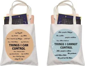 LEVLO Calm Down Counselor Teacher Psychologist Graduation Gift Things I Can Control Shopping Bag