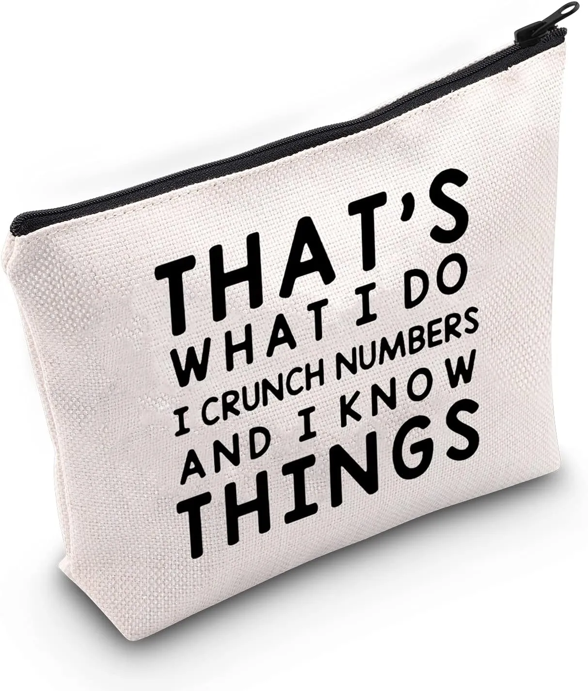 LEVLO Funny Accountant Gift That's What I Do I Crunch Numbers and I know Things Makeup Bags Calculator Student Graduation Gifts (That's What I Do I Crunch Numbers)
