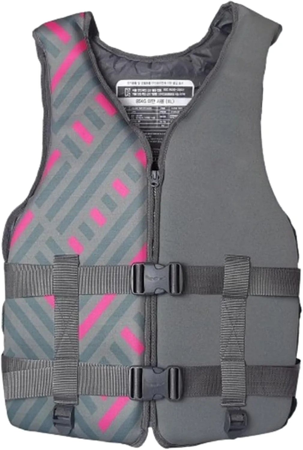 Life Jackets with Adjustable Waistband and Zipper, Swim Vest with Leg Straps for Boating Fishing Surfing(Grey,Large)