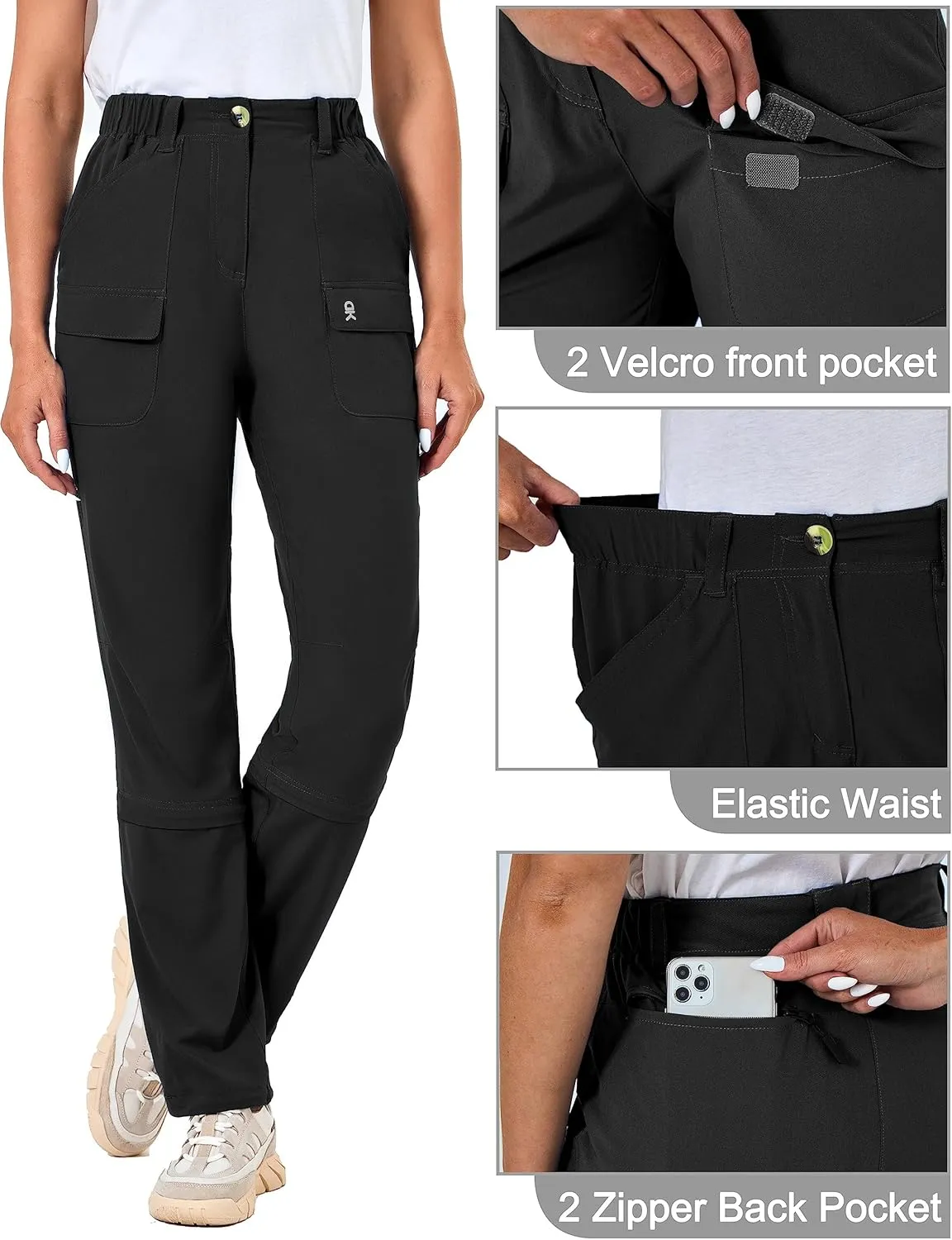 Little Donkey Andy Women's Convertible Hiking Pants Zip-Off Quick Dry Stretch Pants Travel Camping Fishing