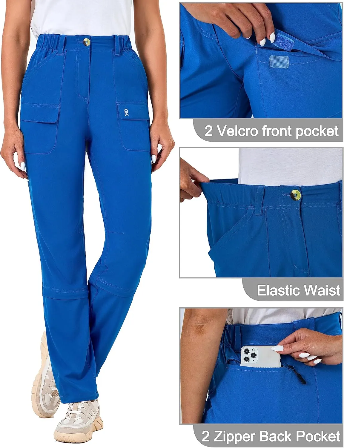 Little Donkey Andy Women's Convertible Hiking Pants Zip-Off Quick Dry Stretch Pants Travel Camping Fishing