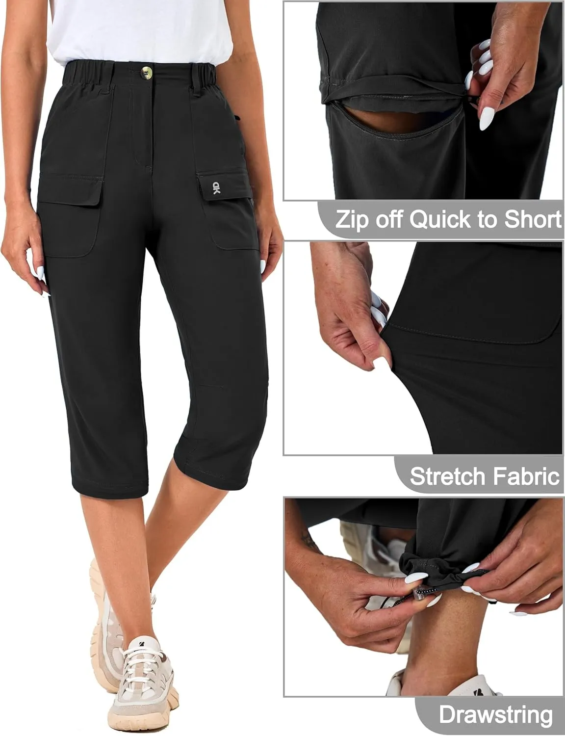 Little Donkey Andy Women's Convertible Hiking Pants Zip-Off Quick Dry Stretch Pants Travel Camping Fishing