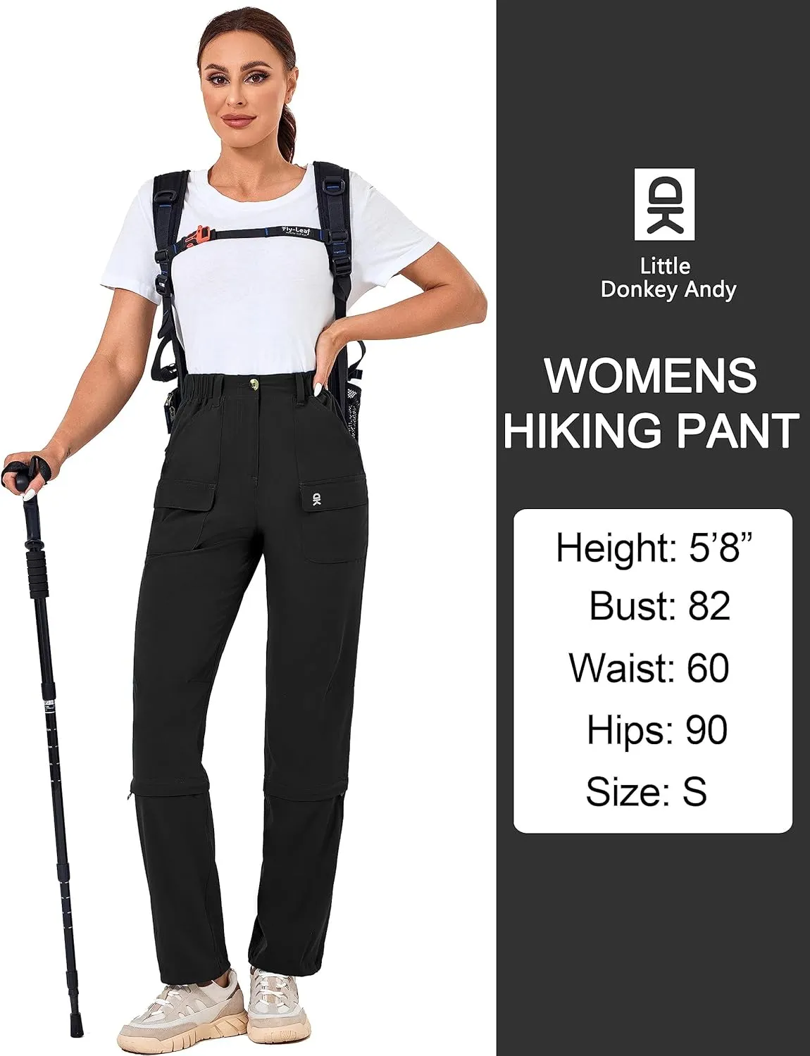 Little Donkey Andy Women's Convertible Hiking Pants Zip-Off Quick Dry Stretch Pants Travel Camping Fishing