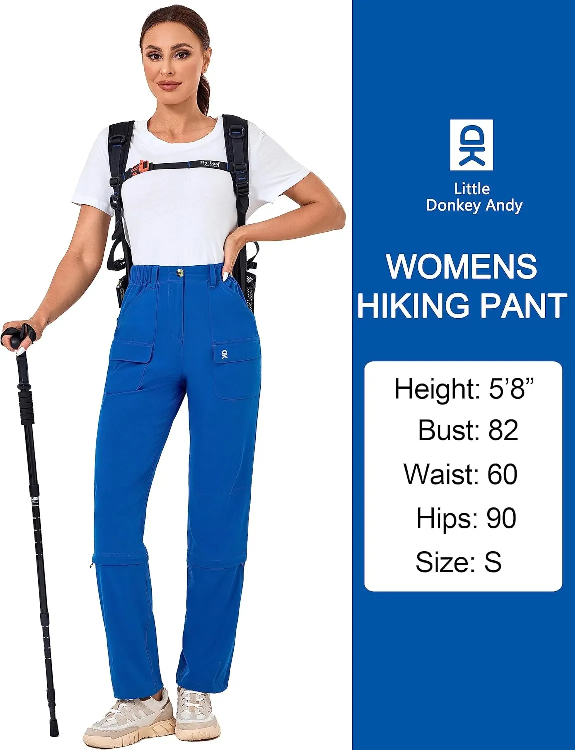 Little Donkey Andy Women's Convertible Hiking Pants Zip-Off Quick Dry Stretch Pants Travel Camping Fishing