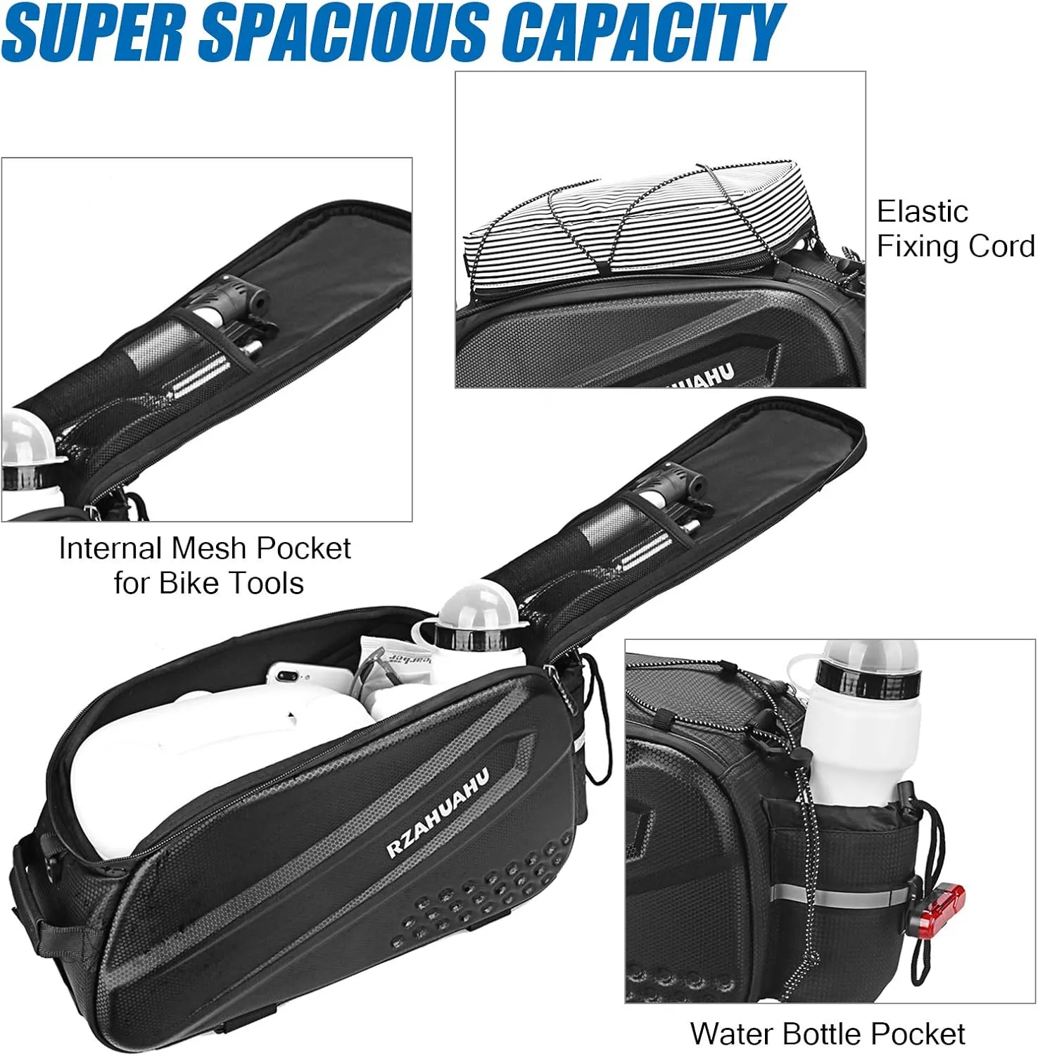 Lixada Bicycle Pannier Bag Waterproof Bike Rear Rack Bag Portable Bike Seat Carrier Bag Road Bike Storage Bag