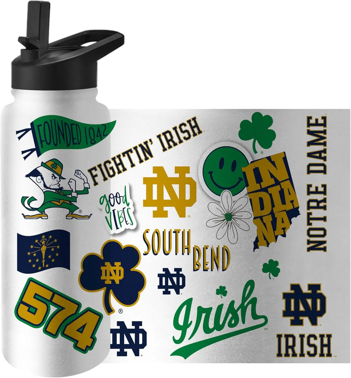 Logo Brands NCAA 34oz Quencher Bottle
