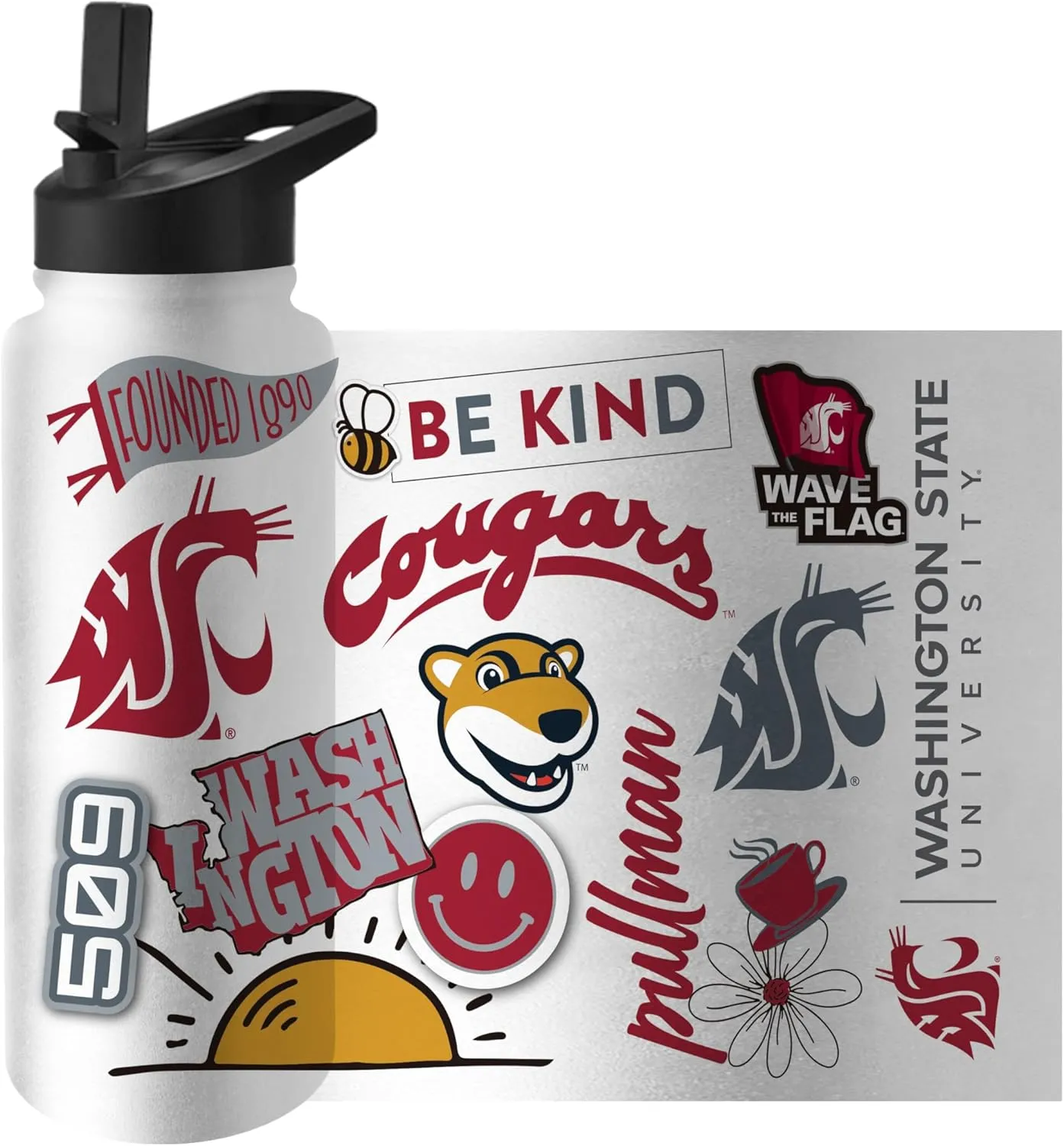 Logo BrandsWashington State Cougars 34oz Quencher Bottle