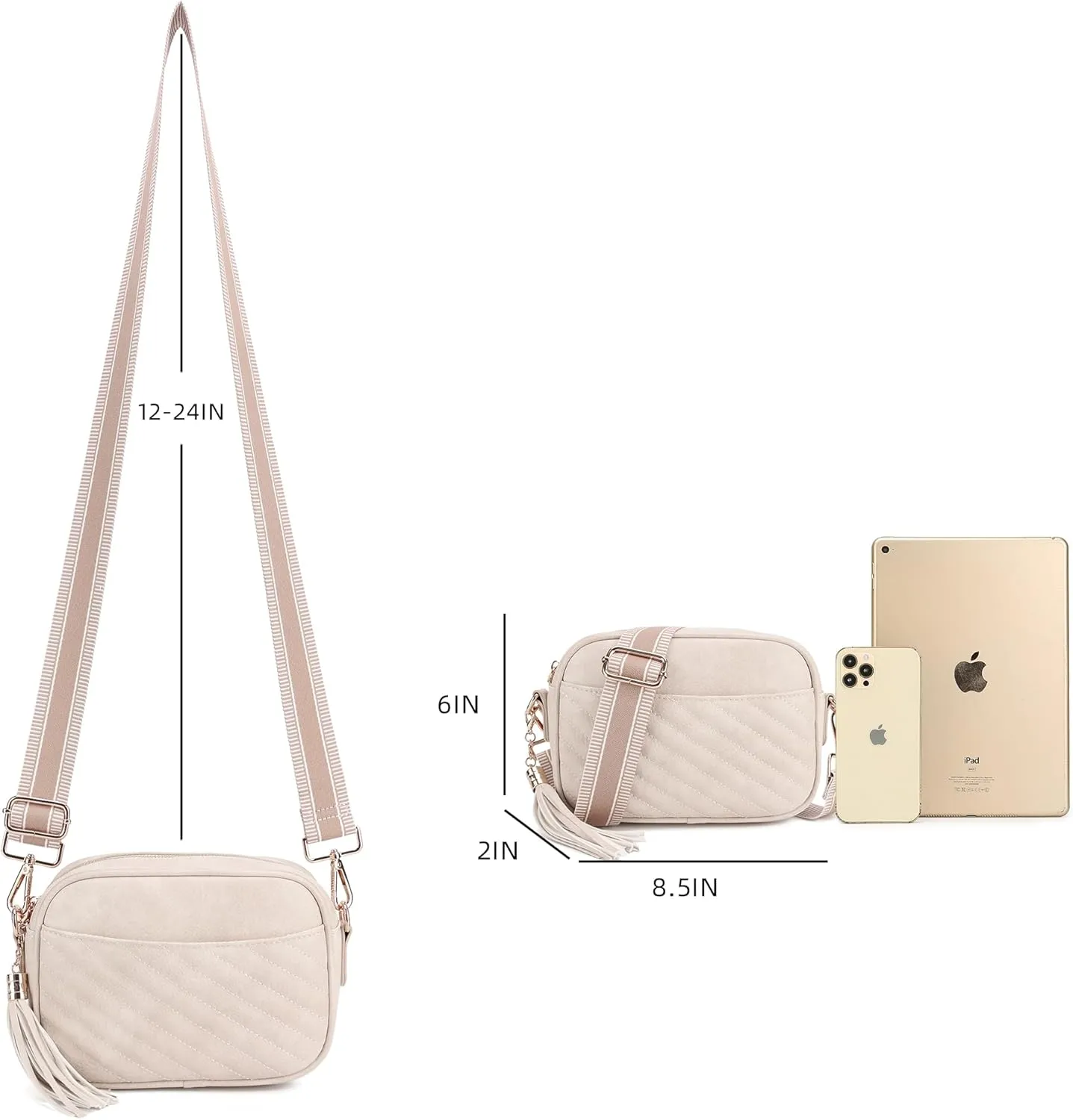 lola mae Quilted Crossbody Bag, Trendy Design Shoulder Purse