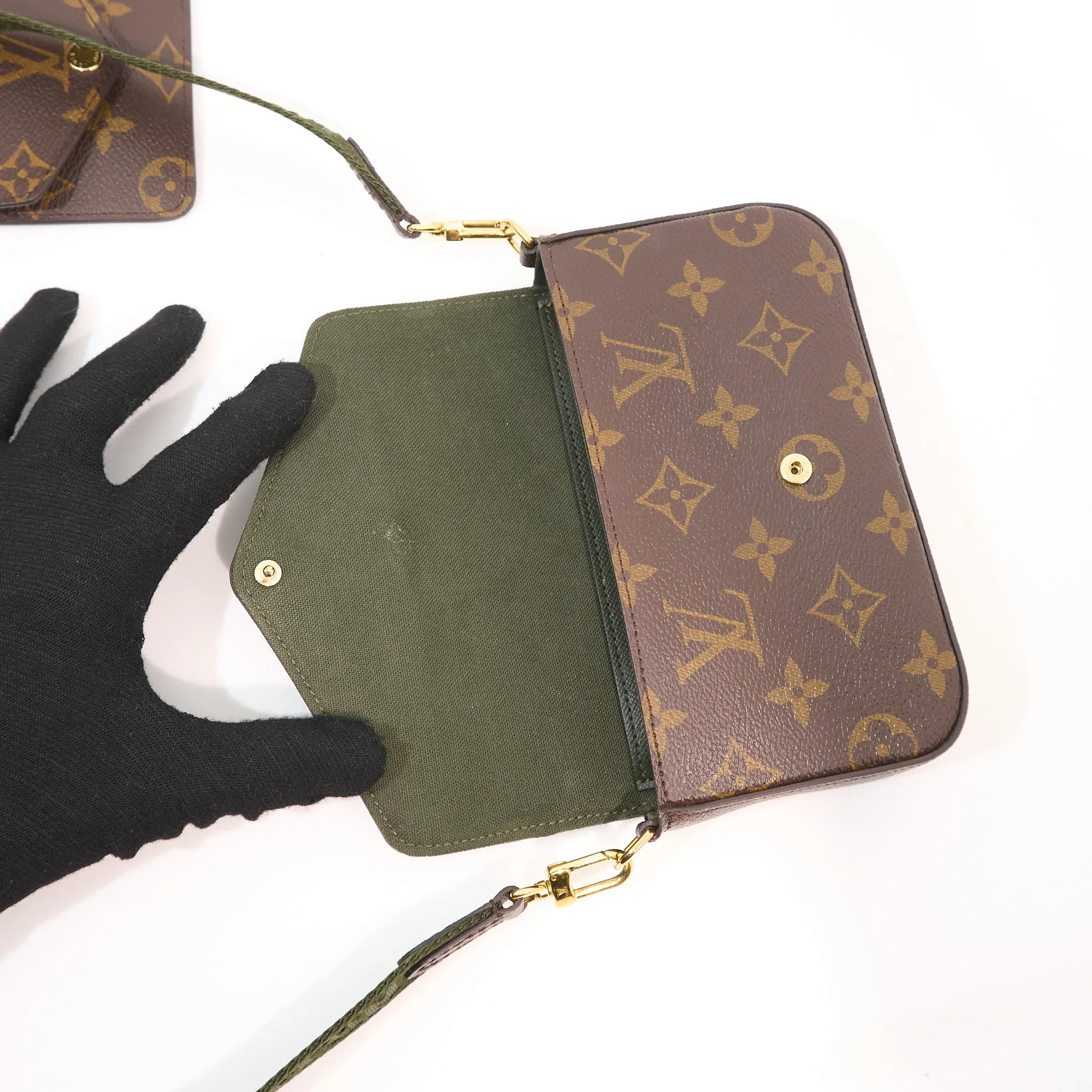 Louis Vuitton Felicie Strap & Go Pochette Monogram Canvas Shoulder Bag