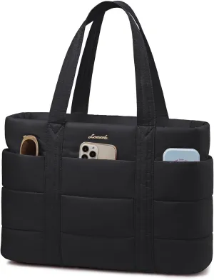 LOVEVOOK Puffer Work Women's Tote - Large Laptop Tote Bag, Lightweight Travel - Zippered Gifts for Women