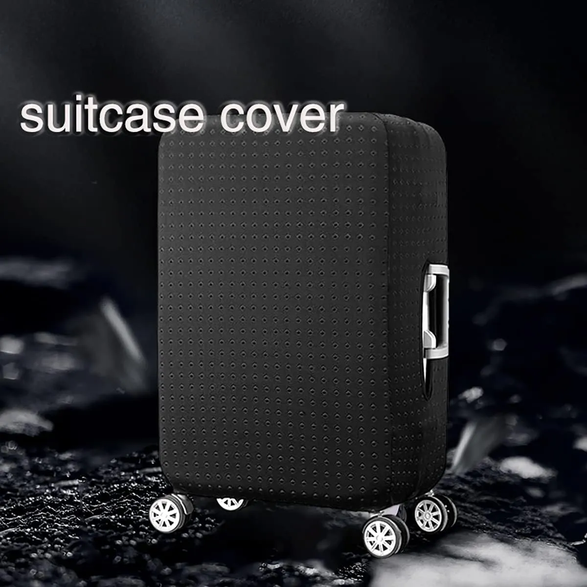 Luggage Cover, Protective Washable Suitcase Cover - Travel Elastic Spandex Suitcase Protector Fits 22 to 24Inch Black