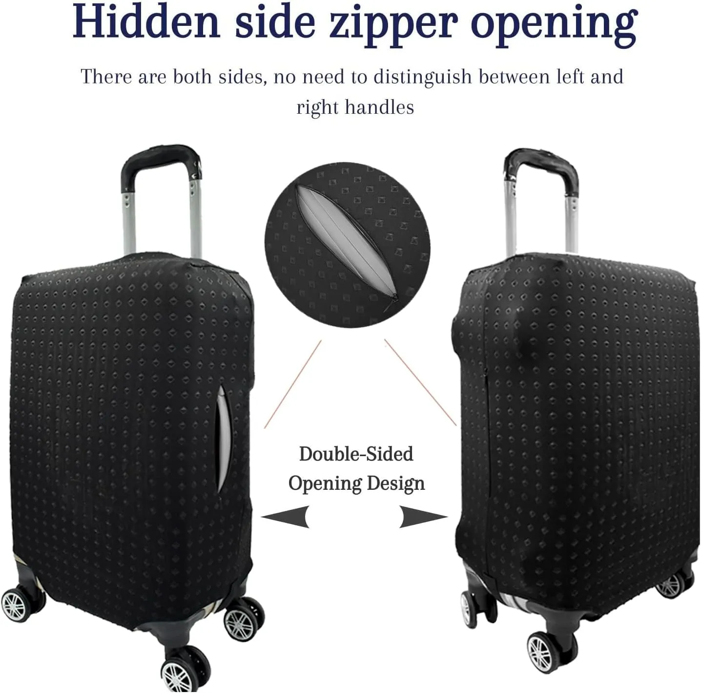 Luggage Cover, Protective Washable Suitcase Cover - Travel Elastic Spandex Suitcase Protector Fits 22 to 24Inch Black