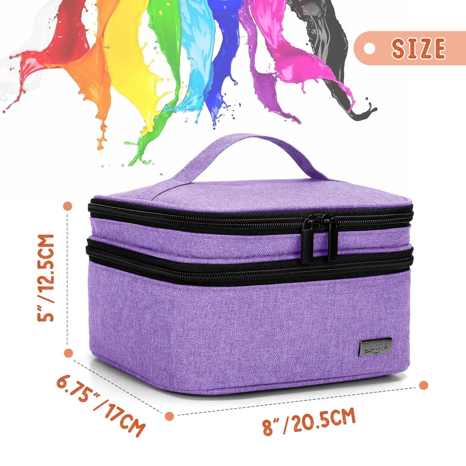 LUXJA Nail Polish Carrying Case - Holds 20 Bottles (15ml - 0.5 fl.oz), Portable Organizer Bag for Nail Polish and Manicure Set, Lavender