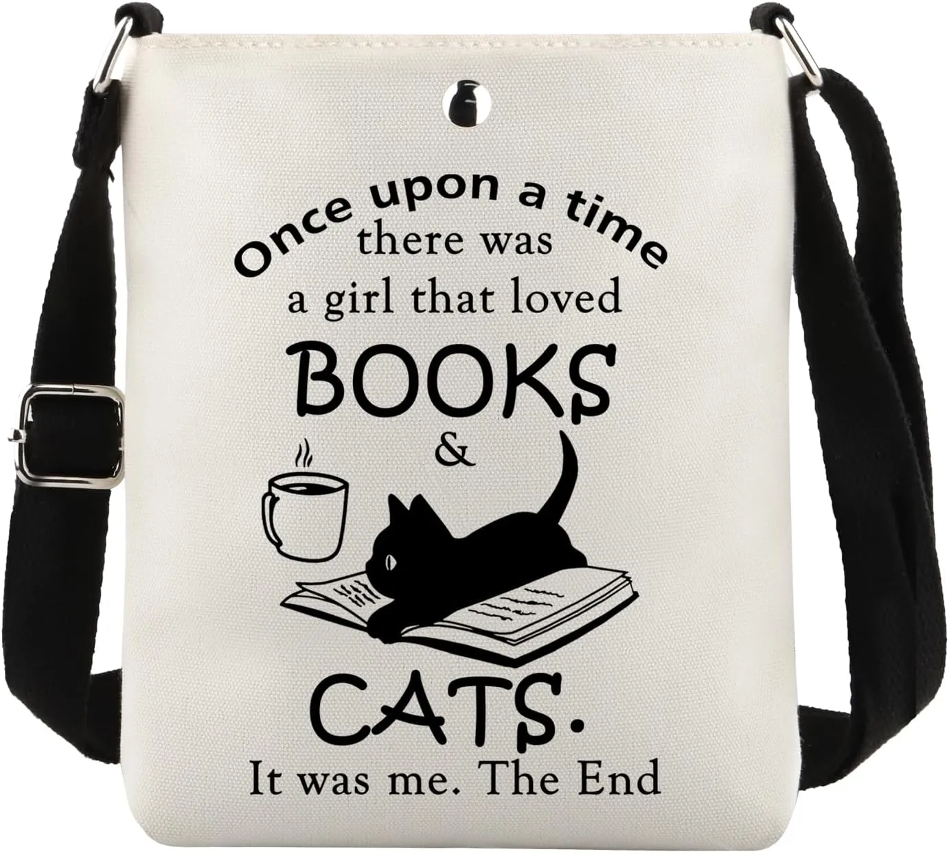 Lywjyb Birdgot Book and Cat CrossBody Bag Bookish Bookworm Gift Cat Book Librarian Gift