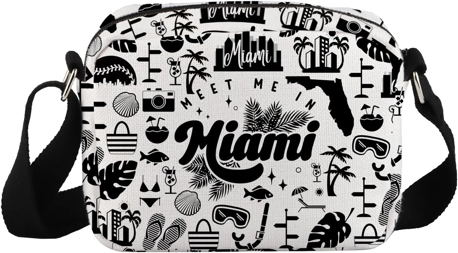 Lywjyb Birdgot Miami City Crossbody Bag Miami Vacation Gift Miami Welcome Gift Miami Travel Trip Gift