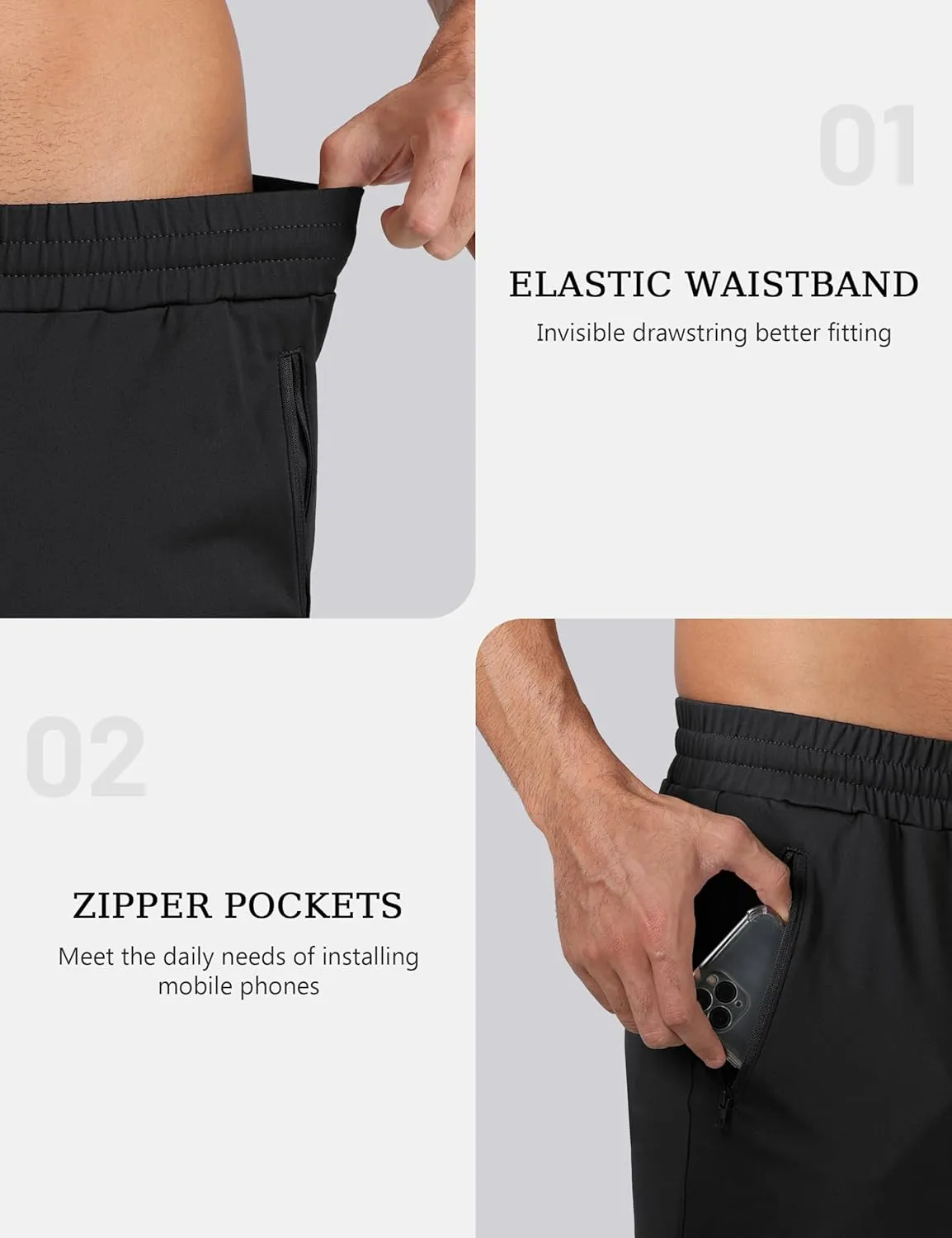 MAGCOMSEN Men's Winter Fleece Lined Sweatpants Running Warm Athletic Pants Sports Water Resistant Pants