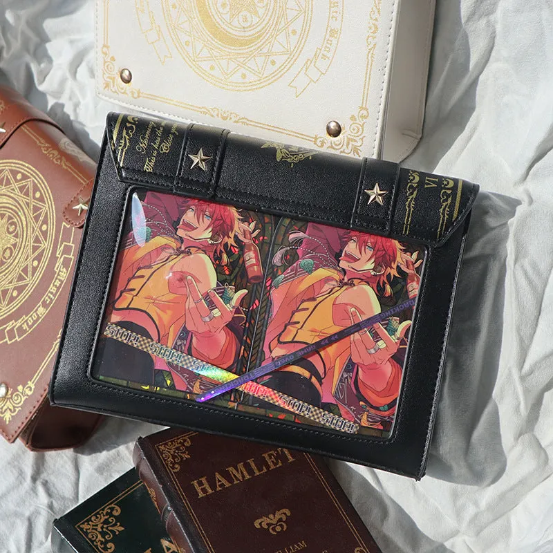 Magic Book Cartoon Bar Lady Retro Crossbody Bags