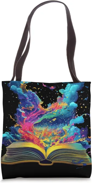 Magical Open Book Fantasy Tote Bag