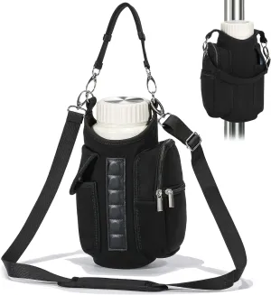 Magnetic Gym Bag Water Bottle Holder with Strap & Phone Pocket: Crossbody Sling Bag for Men Women Travel Work Sports