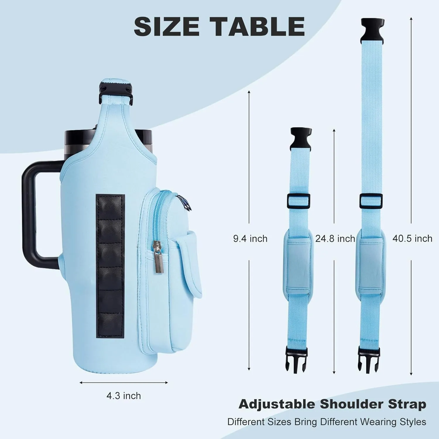 Magnetic Gym Bags for Men & Women – Magnetic Bag Company Water Bottle Sling Bag for Stanley Cups | Water Bottle Holder with Card Pockets, AirPod Case for Fitness, Hiking, Workouts (Blue)