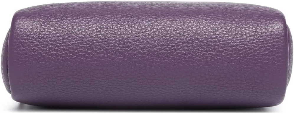Makeup Bag Large Capacity Women's Classic Black Wash Bag Adjustable Partition Wash Brush and Cosmetic Carrying Bag (PU/Anemone Purple)