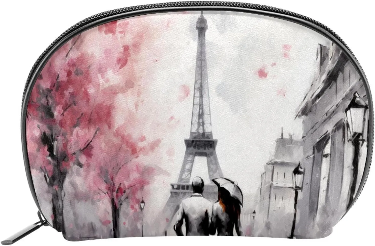 Makeup Bag Organizer,Cosmetic Bags for Women,Cherry Blossoms Street Paris,Small Makeup Pouch
