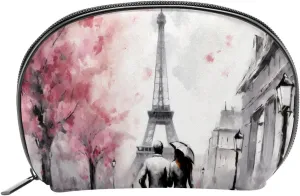 Makeup Bag Organizer,Cosmetic Bags for Women,Cherry Blossoms Street Paris,Small Makeup Pouch