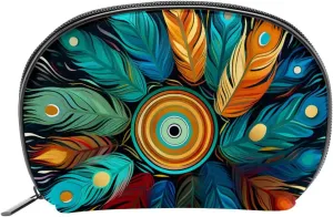 Makeup Bag Organizer,Cosmetic Bags for Women,Colorful Peacock Feather,Small Makeup Pouch