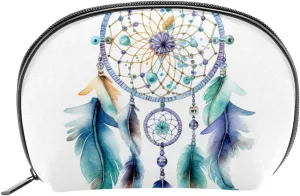 Makeup Bag Organizer,Cosmetic Bags for Women,Ethnic Feather Watercolor Dream Catcher,Small Makeup Pouch