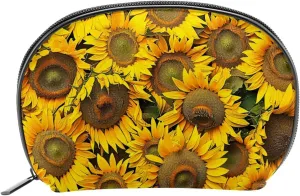 Makeup Bag Organizer,Cosmetic Bags for Women,Floral Sunflower,Small Makeup Pouch