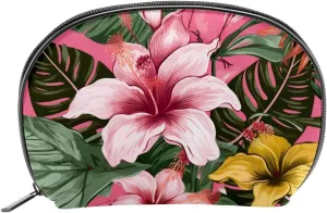 Makeup Bag Organizer,Cosmetic Bags for Women,Flowers Floral and Leaves,Small Makeup Pouch