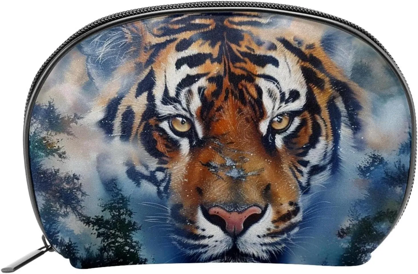 Makeup Bag Organizer,Cosmetic Bags for Women,Forest Animal Portrait Tiger,Small Makeup Pouch
