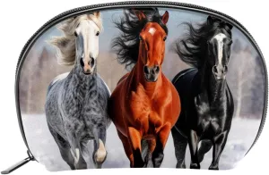 Makeup Bag Organizer,Cosmetic Bags for Women,Forest Snow Horse,Small Makeup Pouch