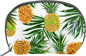 Makeup Bag Organizer,Cosmetic Bags for Women,Fruit Tropical Leaves Pineapple,Small Makeup Pouch