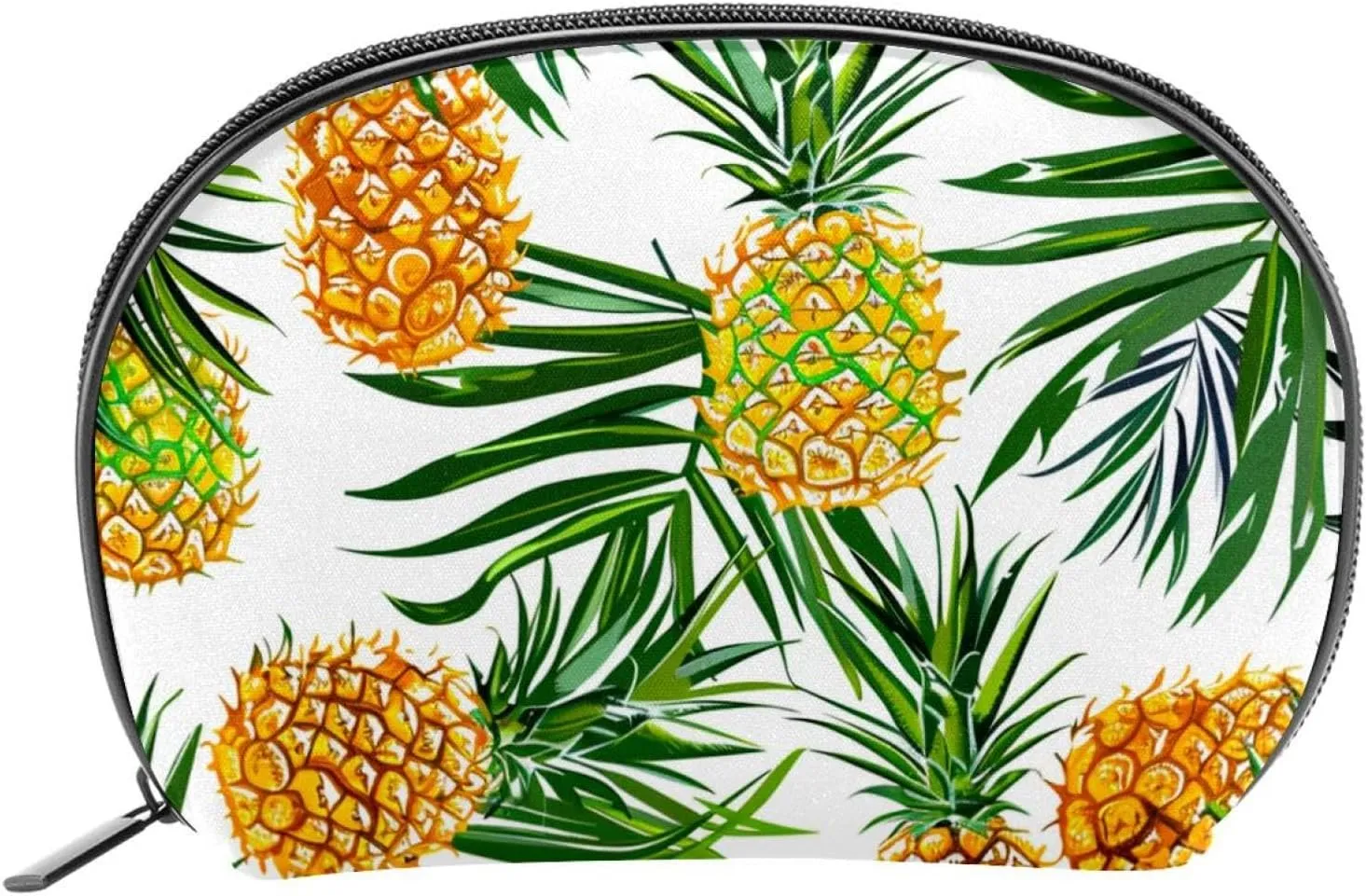 Makeup Bag Organizer,Cosmetic Bags for Women,Fruit Tropical Leaves Pineapple,Small Makeup Pouch