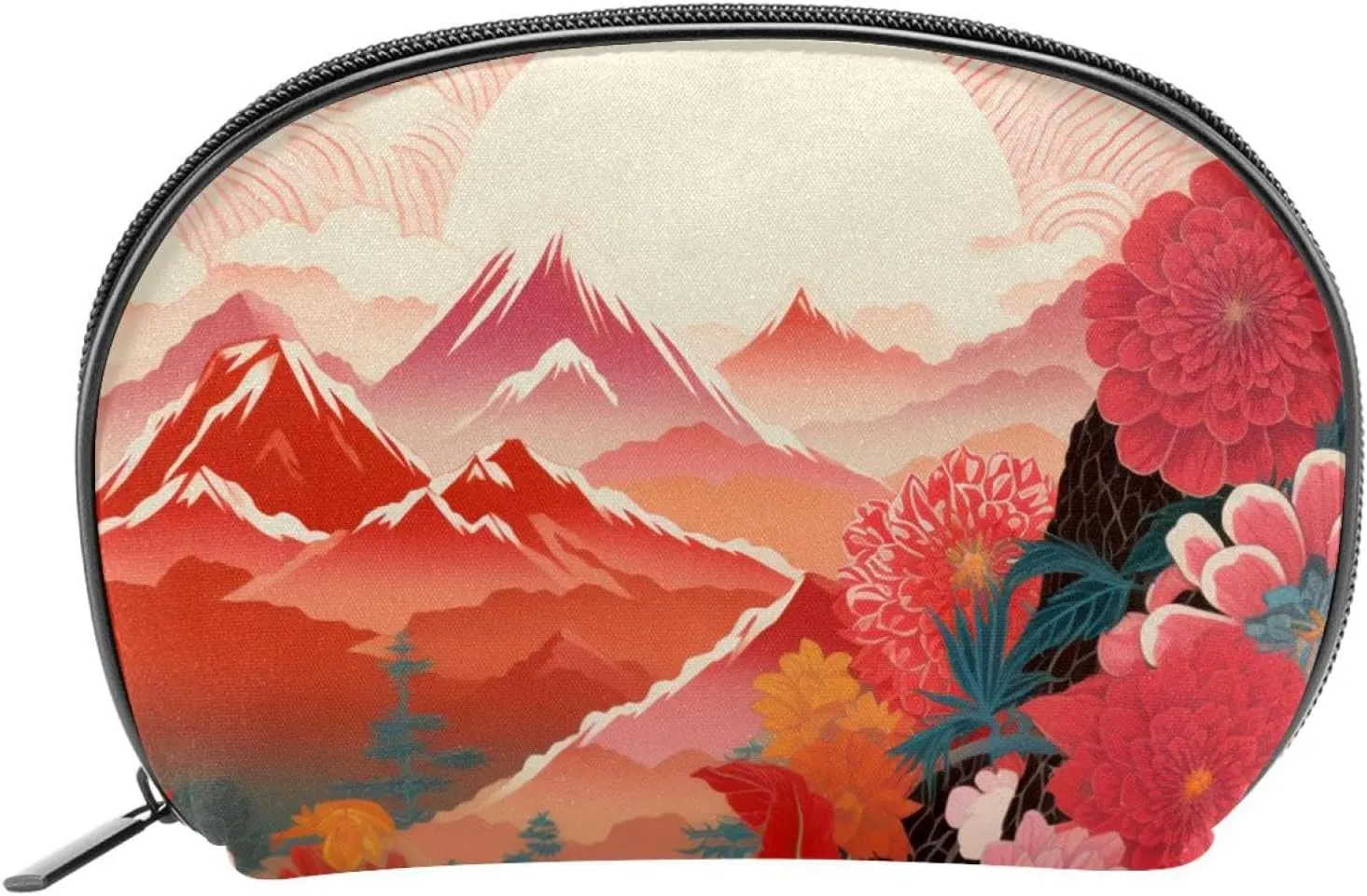 Makeup Bag Organizer,Cosmetic Bags for Women,Fuiji Mountain Flower,Small Makeup Pouch