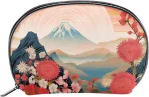 Makeup Bag Organizer,Cosmetic Bags for Women,Fuiji Mountain Flower,Small Makeup Pouch