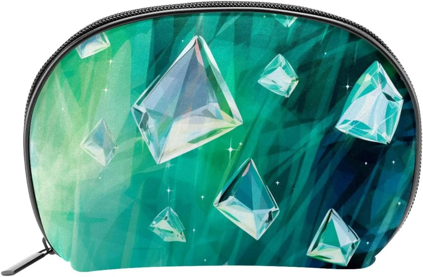 Makeup Bag Organizer,Cosmetic Bags for Women,Texture Gradient Green,Small Makeup Pouch