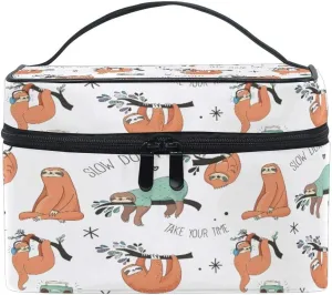 Makeup Bag Radio Sloth Travel Cosmetic Bags Organizer Train Case Toiletry Make Up Pouch