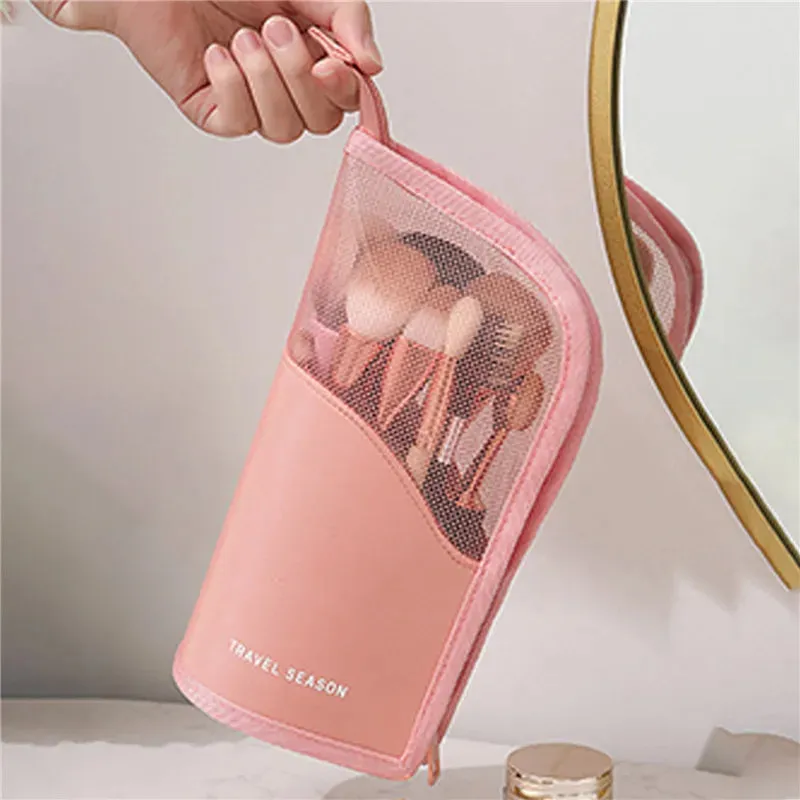 Makeup Brush Case Makeup Brush Holder (Black   Pink)