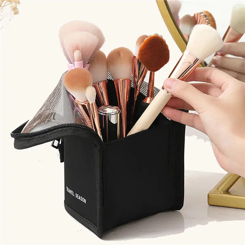 Makeup Brush Case Makeup Brush Holder (Black   Pink)