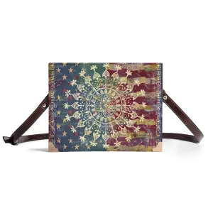 Mandala American Flag Bible Cover Purse – Vintage Style Crossbody Shoulder Bag in Red White and Blue