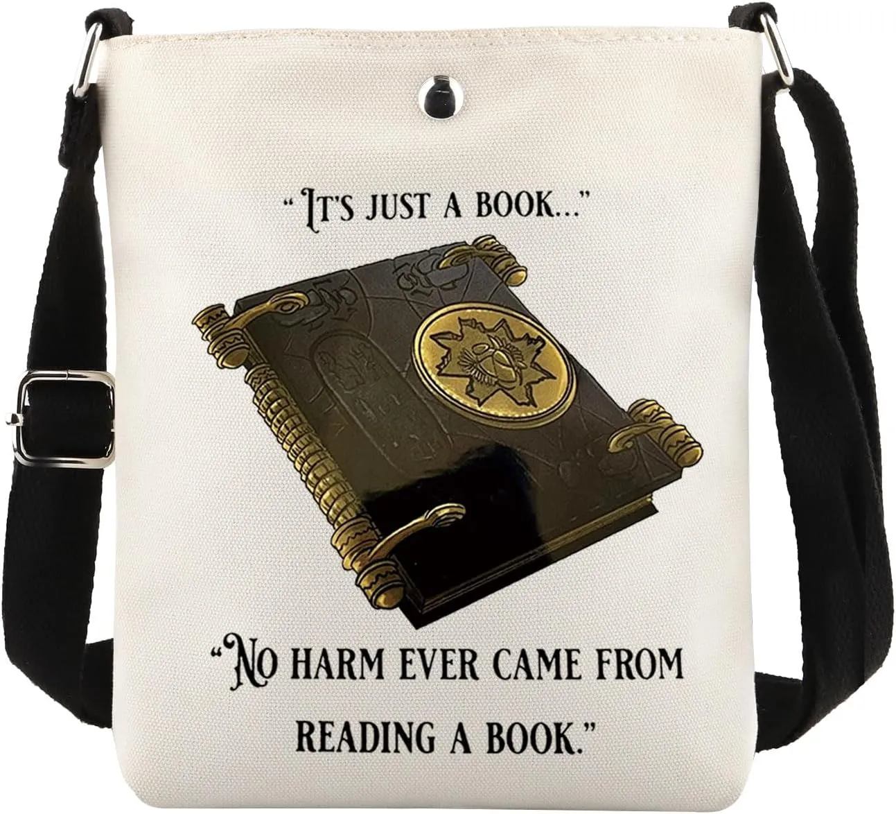 MAOFAED Book of Dead, No Harm Ever Came From Reading A Book, Movie Quote Crossbody Bag for Fans