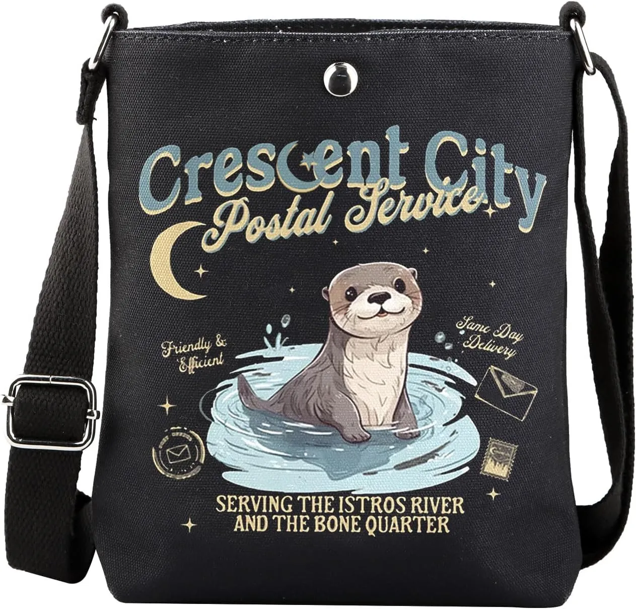 MAOFAED Postal Service Gift，Cute Otter Postal Service Crossbody Bag, Book Lover Gift, Reading Gift (postal service)