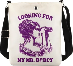 MAOFAED Vintage Retro Literary Crossbody Bag for Book Lover, Bookish Merchandise, Book Nerd Gift, Reading Lover Gift
